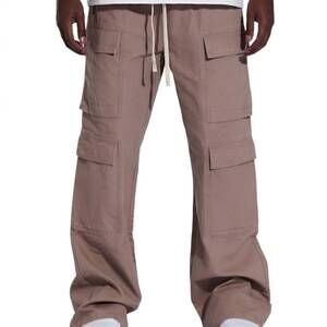 NEW CRYSP DENIM men's james cargo flare pants in tan